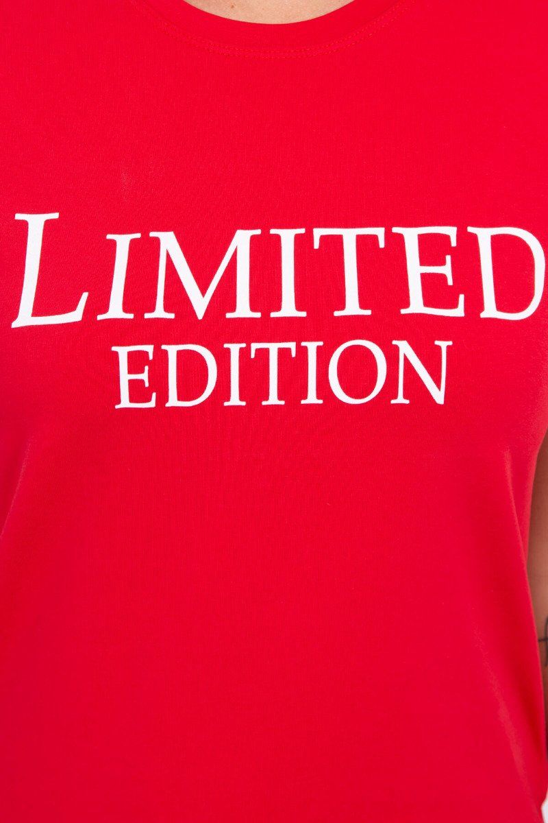 Červené dámske tričko s nadpisom