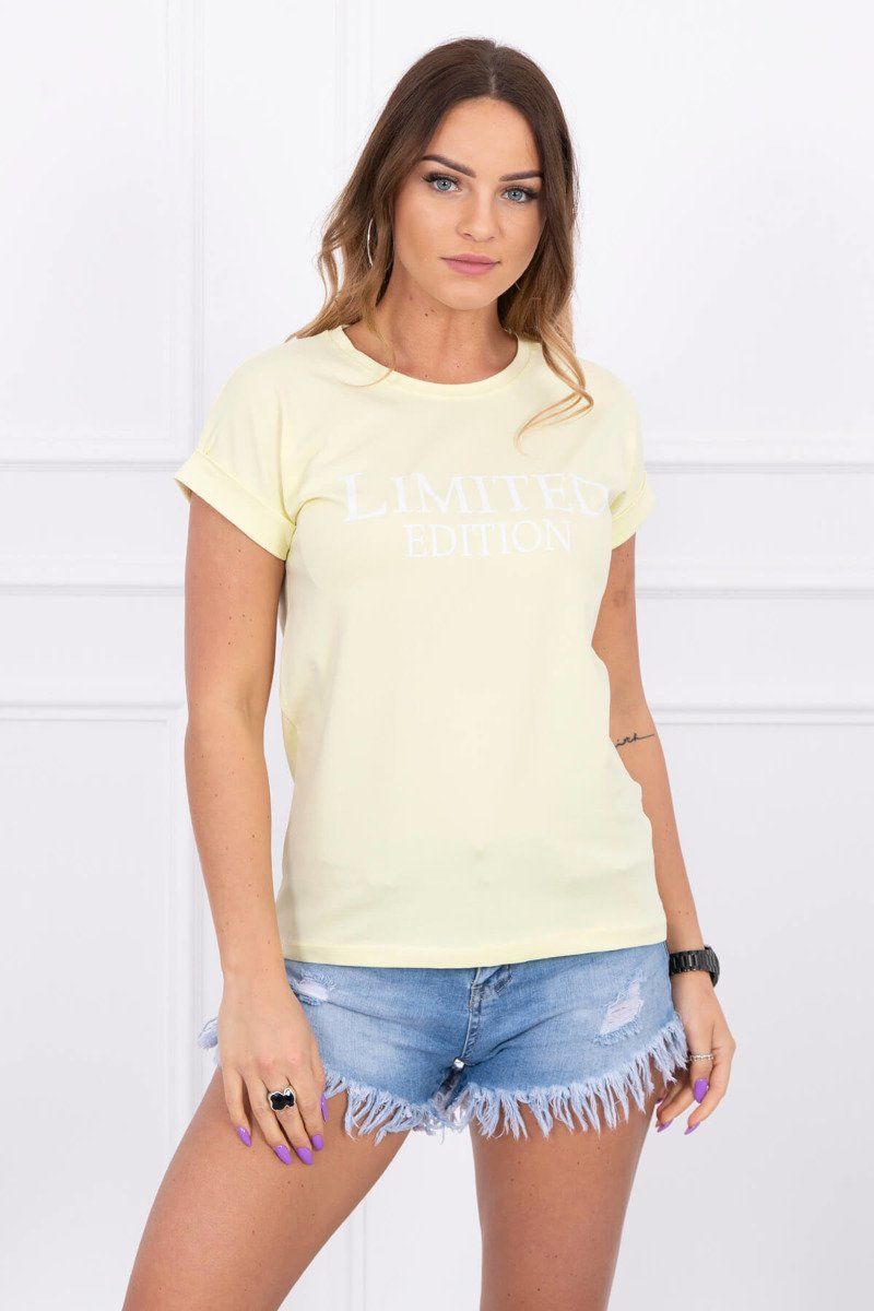 Svetlo žlté dámske tričko s nadpisom