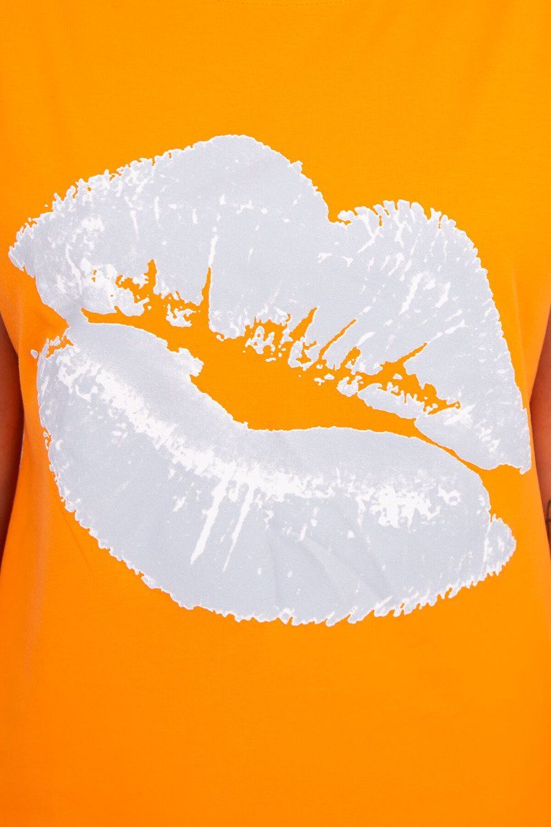 Oranžové dámske tričko s potlačou pier