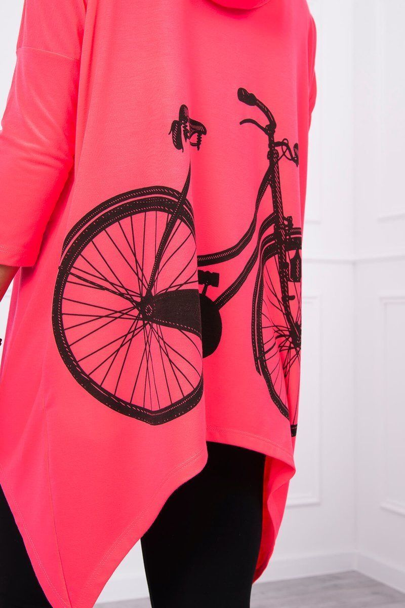 Mikina bike ružový neón