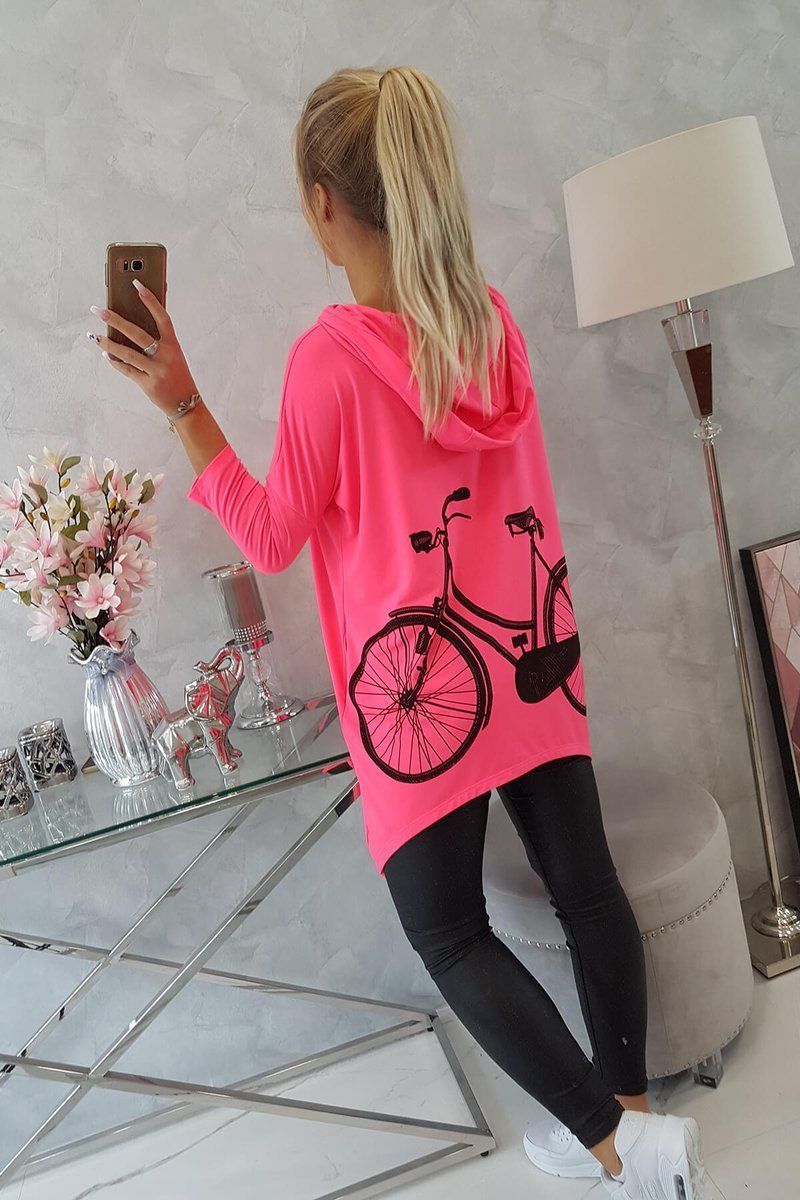 Mikina bike ružový neón