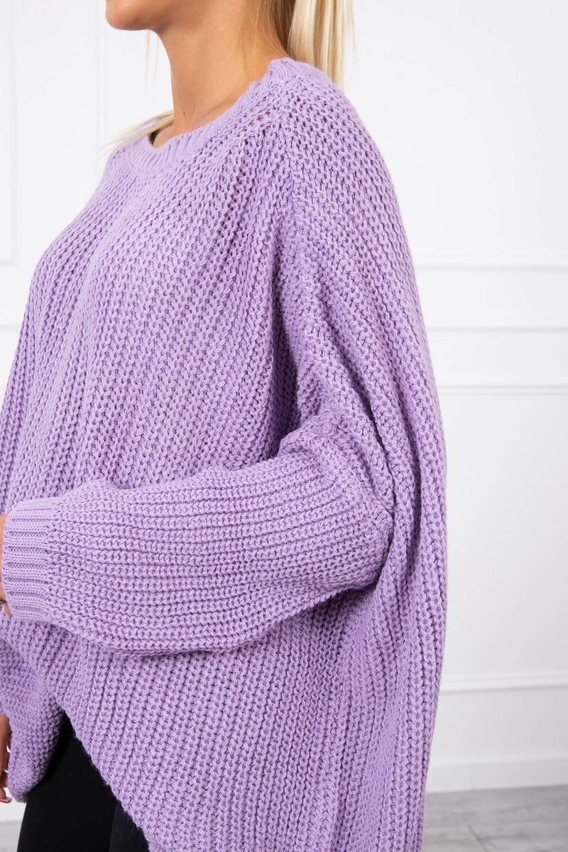 Maxi sveter v strihu oversize vo fialovej farbe
