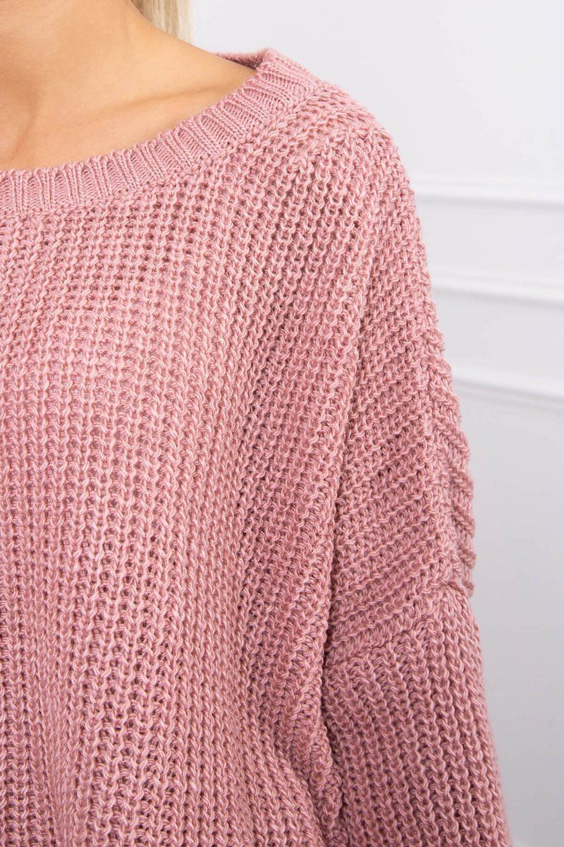 Maxi sveter v strihu oversize v tmavo ružovej farbe