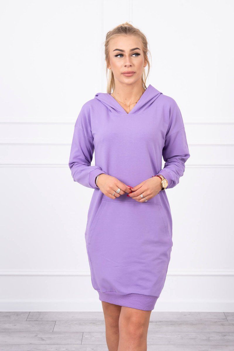 Šaty s kapucňou fialová