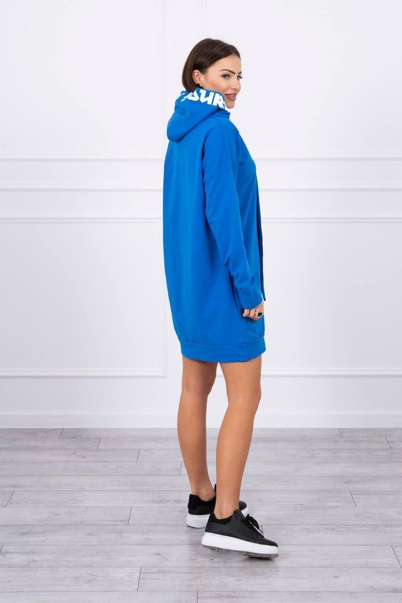 Šaty s kapucňou Oversize džínsy modra