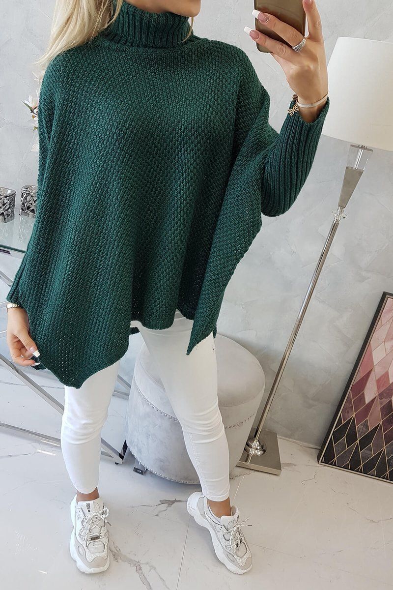 Zelený sveter s rolákom