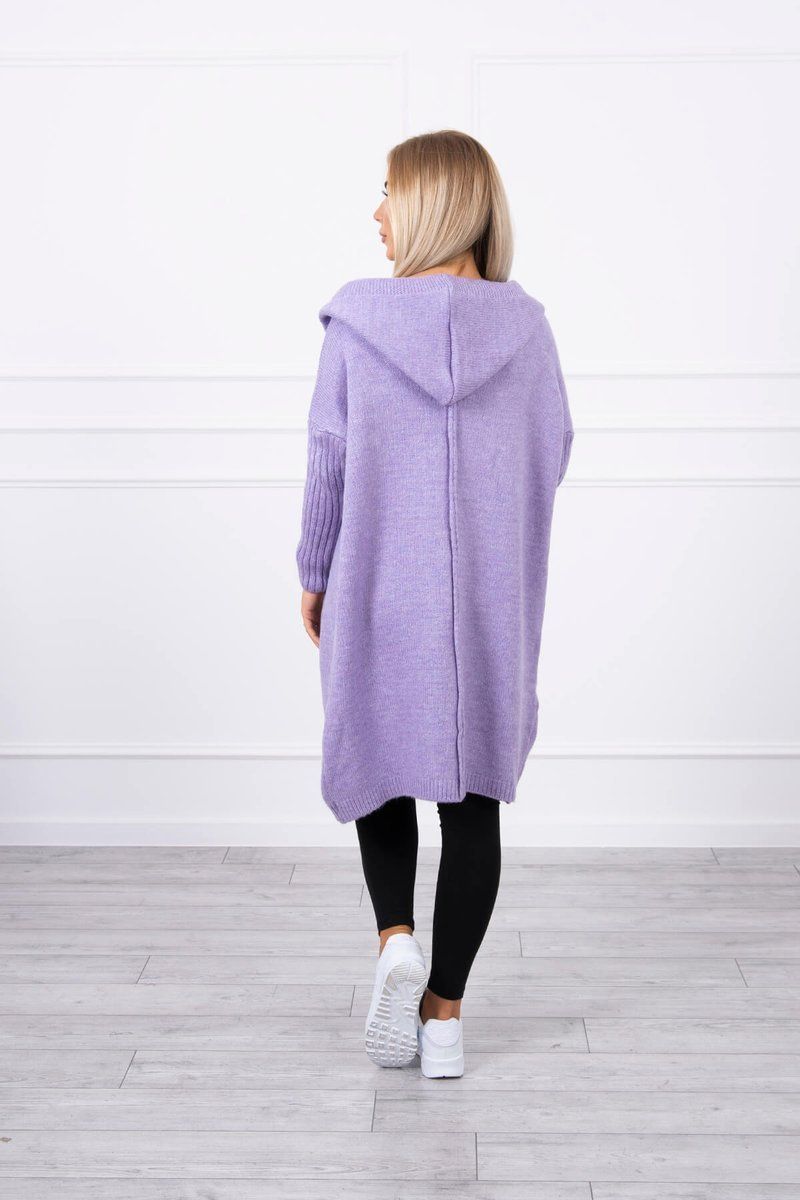Fialový sveter s kapucňou