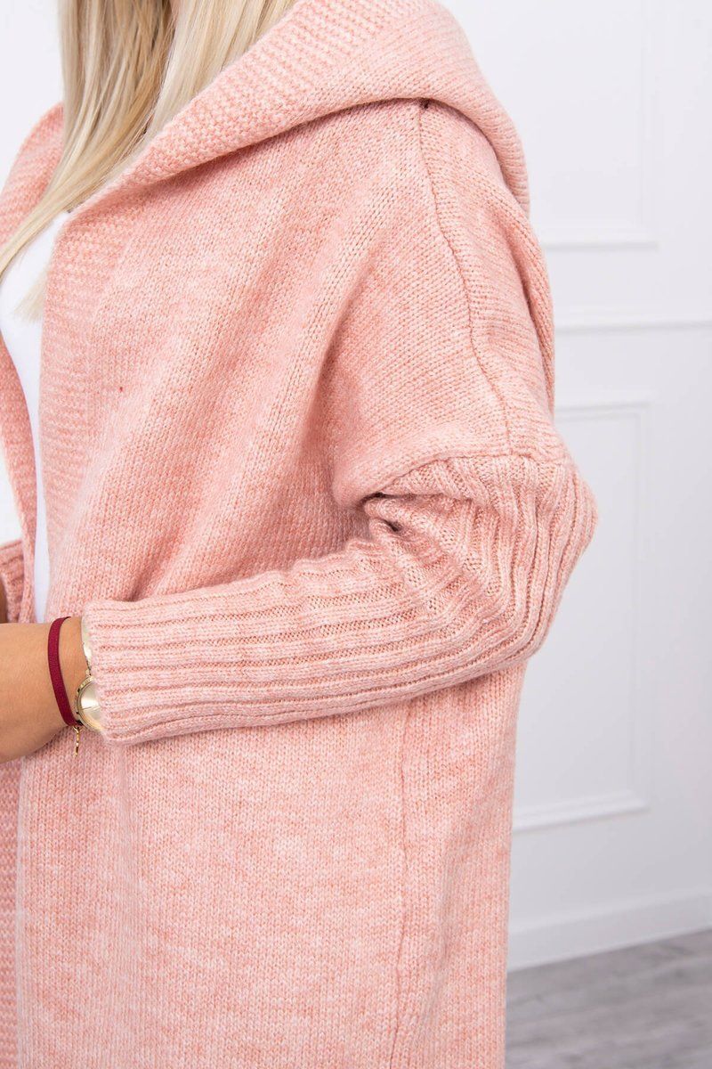 Ružový sveter s kapucňou