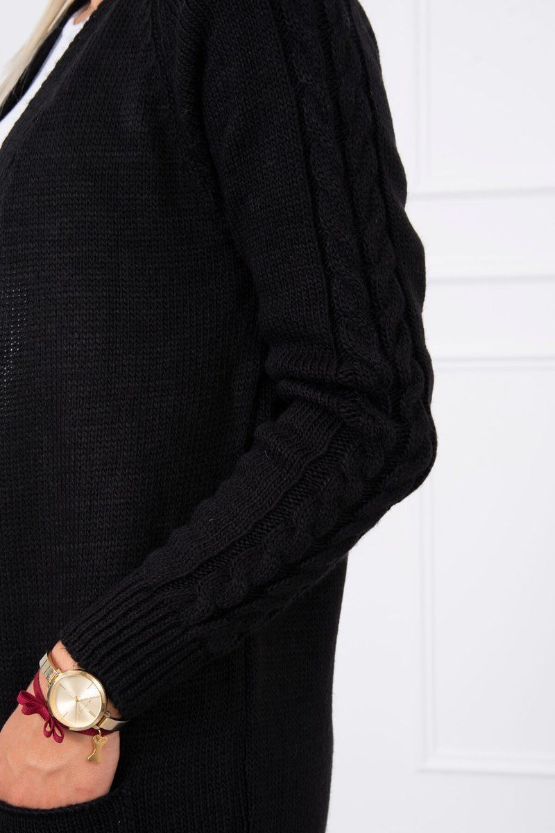 Čierny kardigán/sveter s vreckami