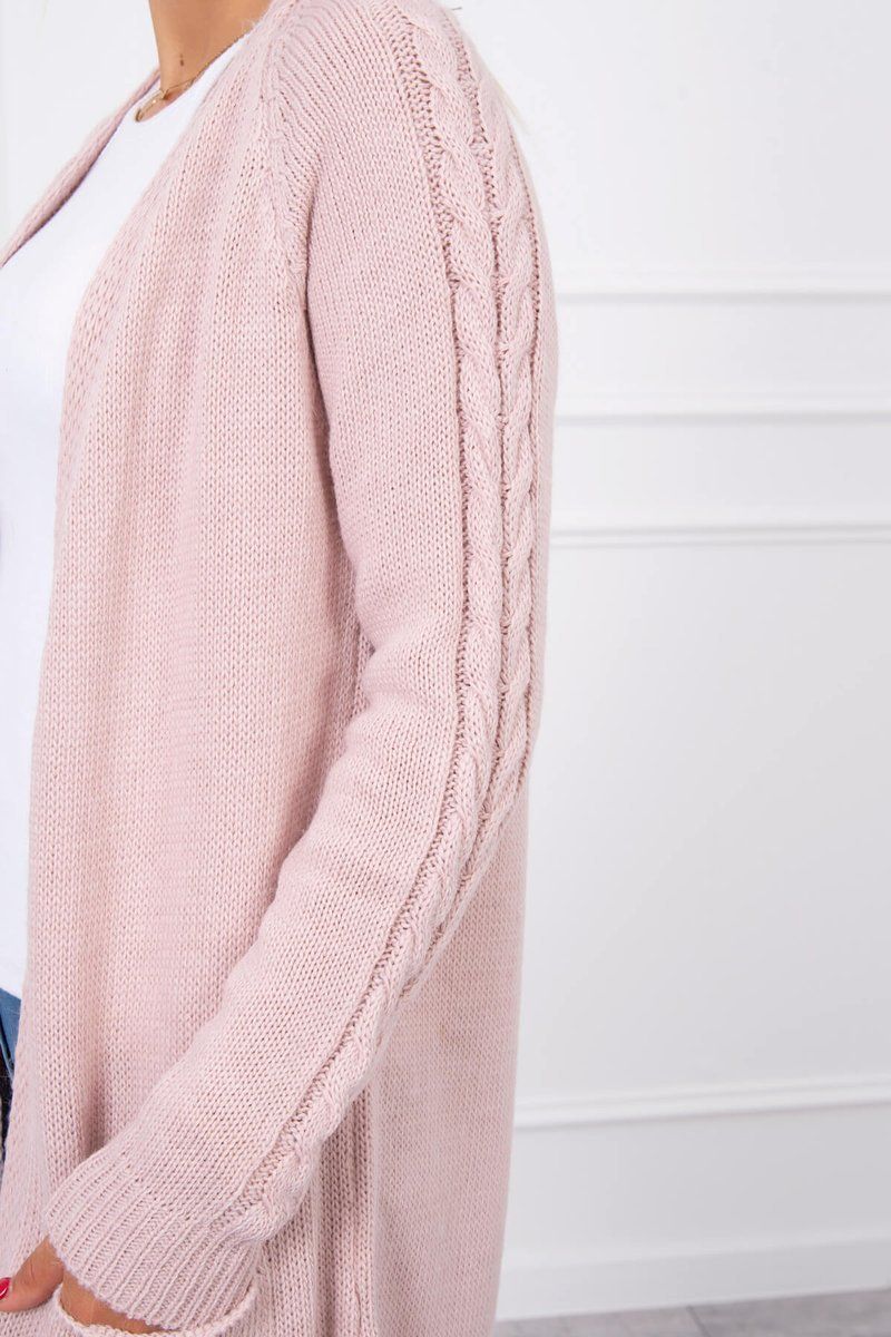 Prášková ružová kardigán/sveter s vreckami