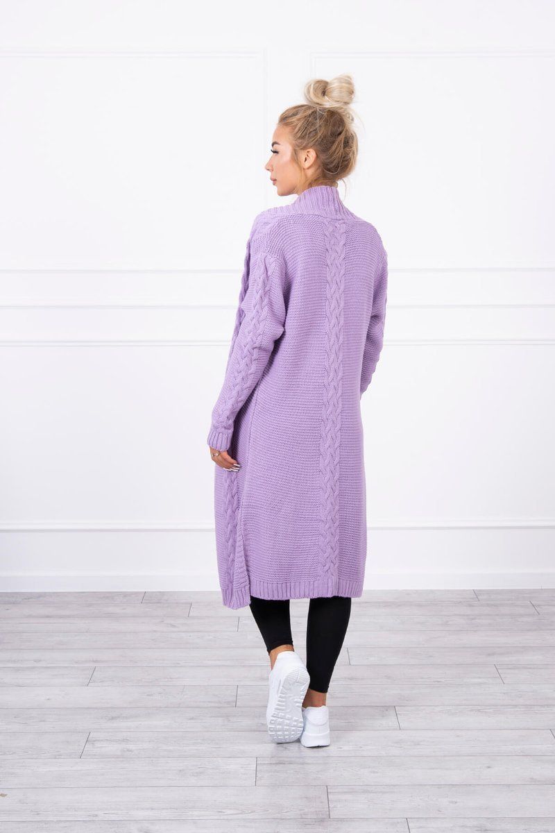 Svetlo fialová dlhý dámsky sveter