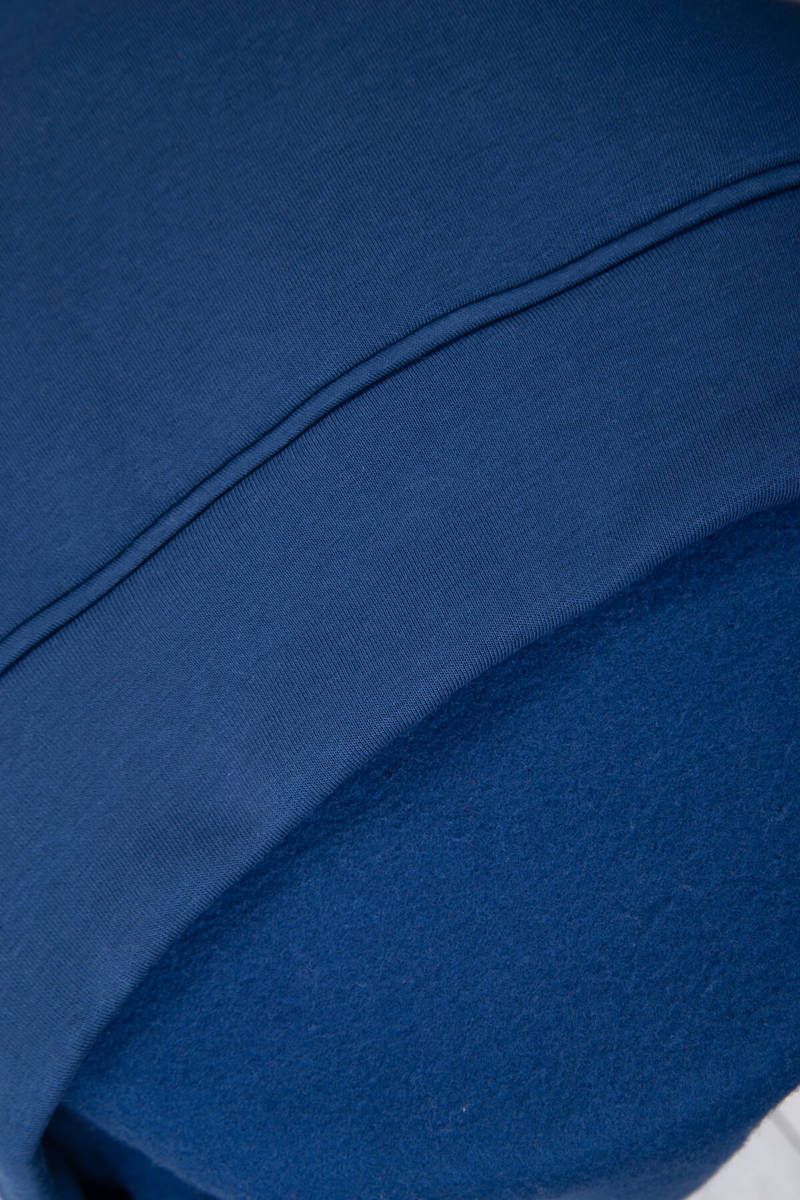 Zateplená mikina s asymetrickým zipsom džínsová farba