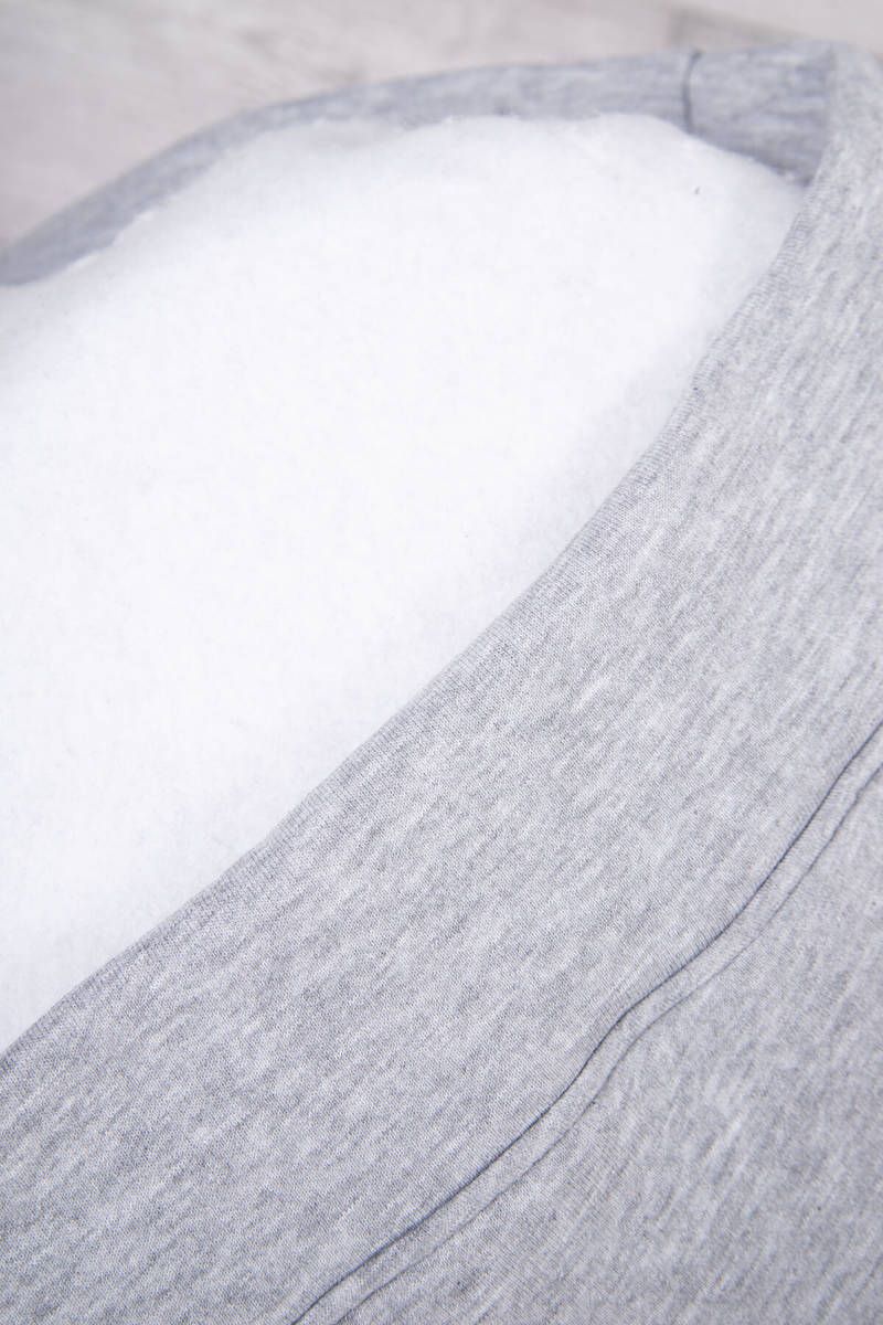 Zateplená mikina s asymetrickým zipsom šedá